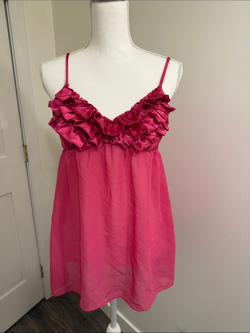 Ambrielle Babydoll Lingerie Pink Nightie Chemise Vintage Women’s Size Medium